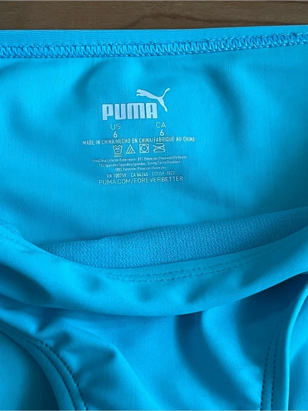 Puma Girls 2PC Racerback Swim Set Blue Size 6 NWT